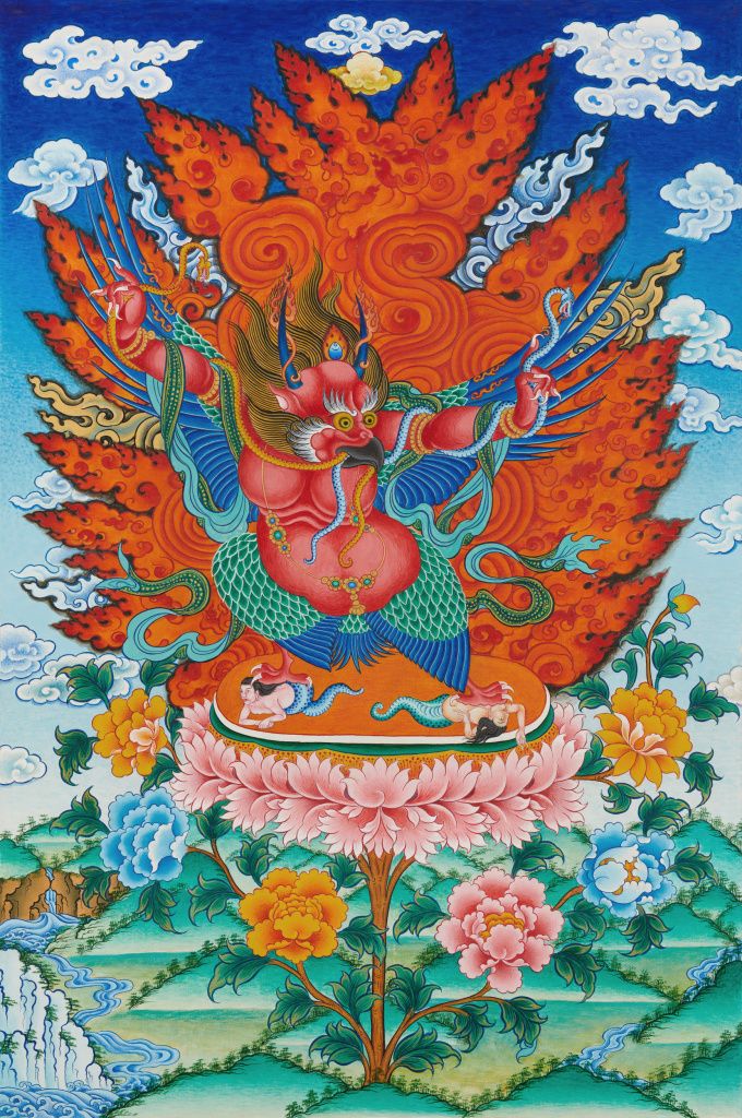 Красный Гаруда божество Бон